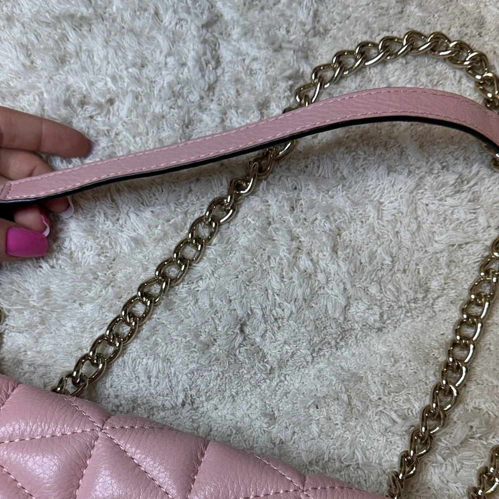 Kate Spade Blush Emelyn Emery Court Quilted Chain Shoulder Bag